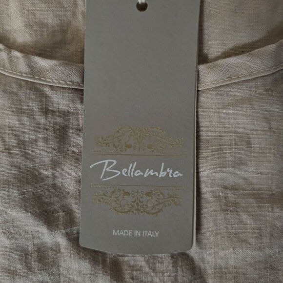 Bellambra Women's Sand Color 100% Pure Linen Short Sleeve Blouse Size Large NWT - Picture 7 of 14